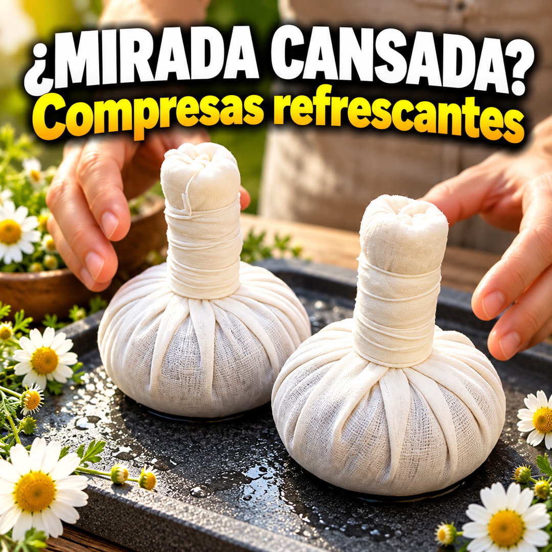 Compresas refrescantes de manzanilla para la mirada cansada