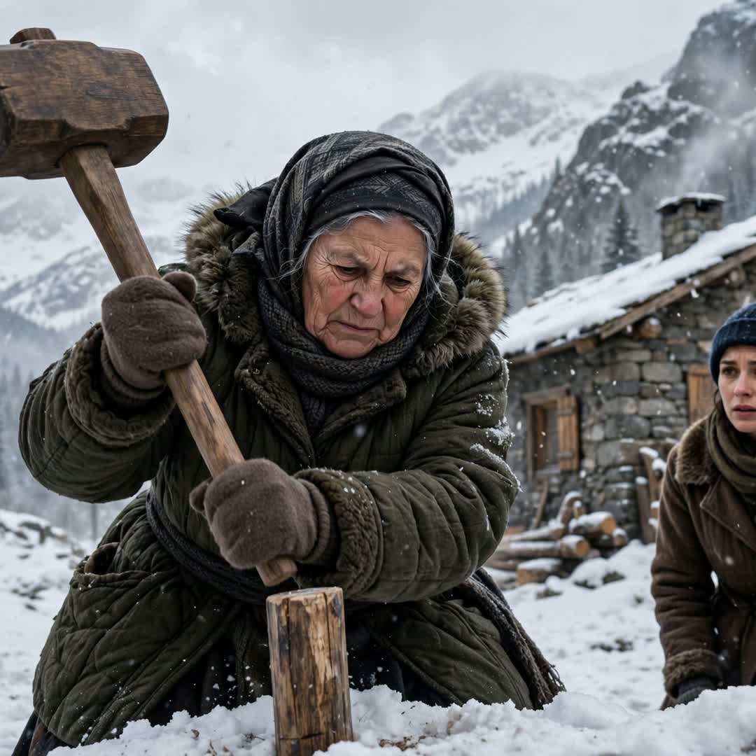 La anciana que clavaba una estaca en la nieve cada madrugada